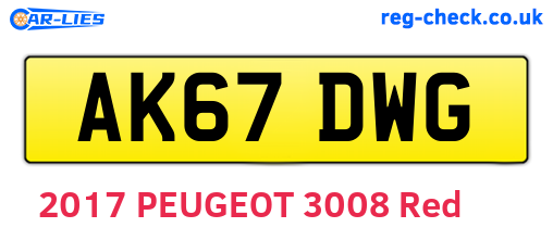 AK67DWG are the vehicle registration plates.