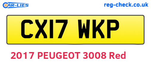 CX17WKP are the vehicle registration plates.