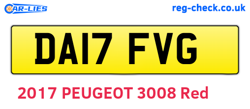 DA17FVG are the vehicle registration plates.