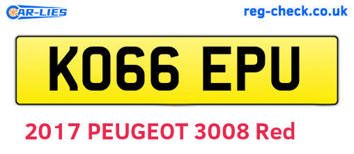KO66EPU are the vehicle registration plates.