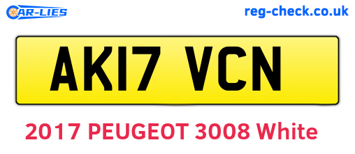 AK17VCN are the vehicle registration plates.