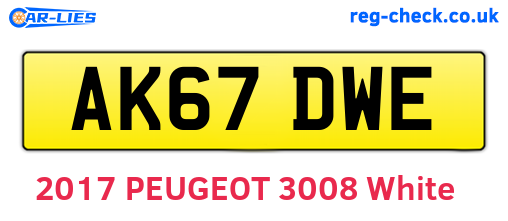 AK67DWE are the vehicle registration plates.