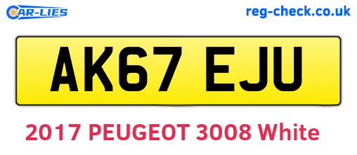 AK67EJU are the vehicle registration plates.
