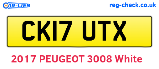 CK17UTX are the vehicle registration plates.