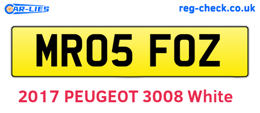 MR05FOZ are the vehicle registration plates.