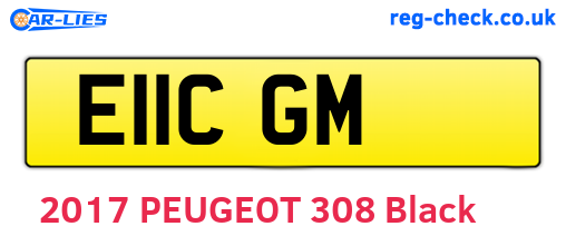 E11CGM are the vehicle registration plates.