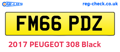 FM66PDZ are the vehicle registration plates.