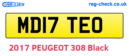 MD17TEO are the vehicle registration plates.