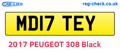 MD17TEY are the vehicle registration plates.