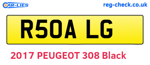 R50ALG are the vehicle registration plates.