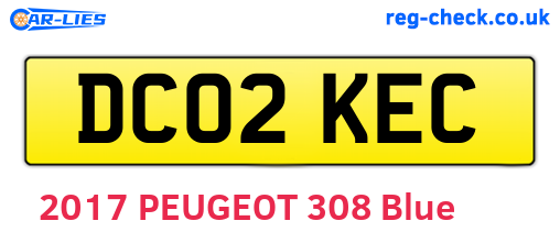 DC02KEC are the vehicle registration plates.