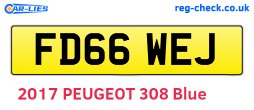 FD66WEJ are the vehicle registration plates.
