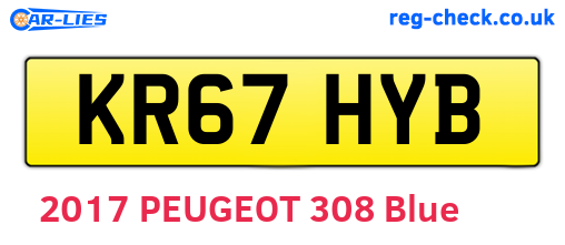 KR67HYB are the vehicle registration plates.