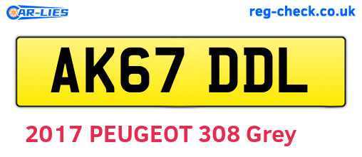 AK67DDL are the vehicle registration plates.