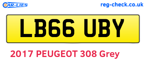 LB66UBY are the vehicle registration plates.