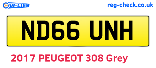 ND66UNH are the vehicle registration plates.