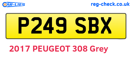 P249SBX are the vehicle registration plates.