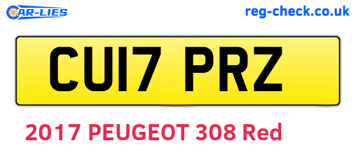 CU17PRZ are the vehicle registration plates.
