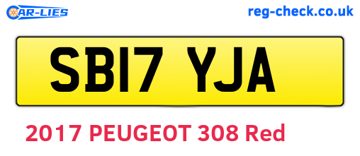 SB17YJA are the vehicle registration plates.
