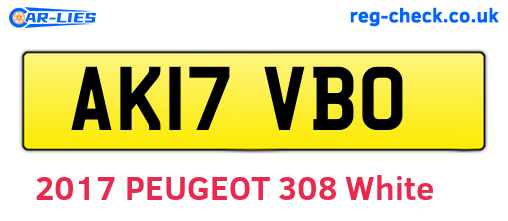 AK17VBO are the vehicle registration plates.