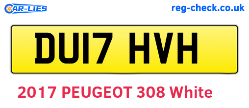 DU17HVH are the vehicle registration plates.