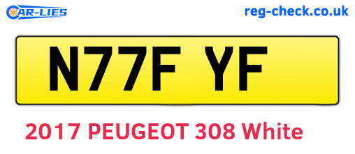 N77FYF are the vehicle registration plates.