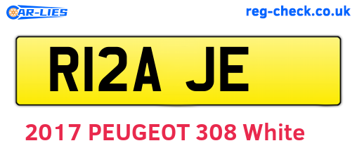 R12AJE are the vehicle registration plates.