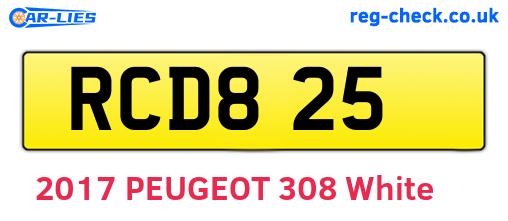 RCD825 are the vehicle registration plates.