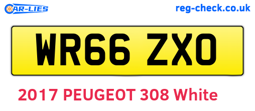 WR66ZXO are the vehicle registration plates.
