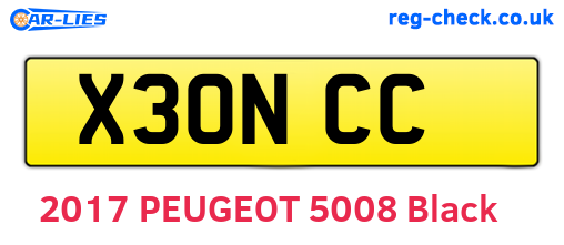 X30NCC are the vehicle registration plates.