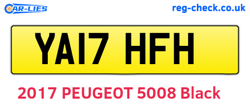 YA17HFH are the vehicle registration plates.