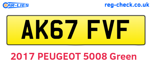 AK67FVF are the vehicle registration plates.