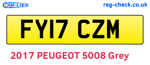 FY17CZM are the vehicle registration plates.