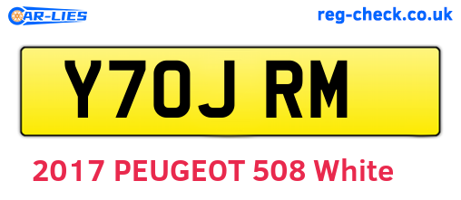 Y70JRM are the vehicle registration plates.