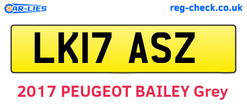 LK17ASZ are the vehicle registration plates.