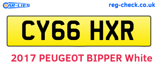 CY66HXR are the vehicle registration plates.