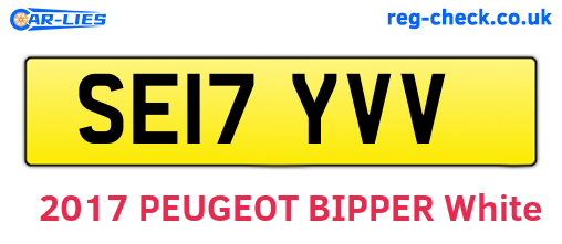 SE17YVV are the vehicle registration plates.