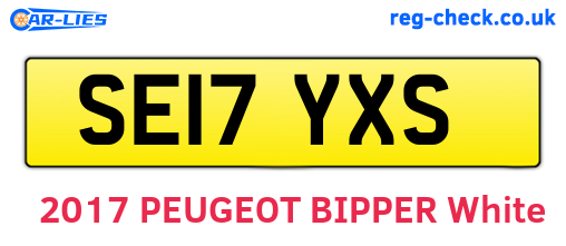 SE17YXS are the vehicle registration plates.