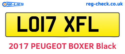 LO17XFL are the vehicle registration plates.