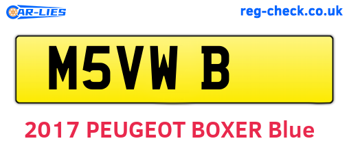 M5VWB are the vehicle registration plates.