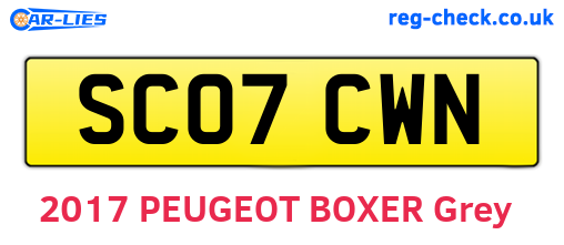 SC07CWN are the vehicle registration plates.