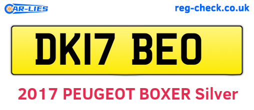 DK17BEO are the vehicle registration plates.