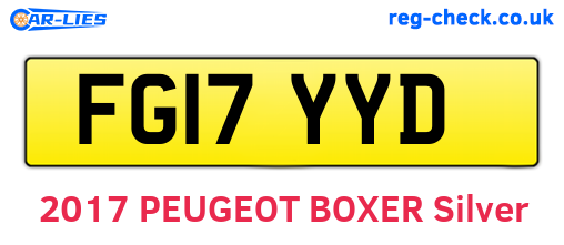 FG17YYD are the vehicle registration plates.