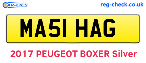 MA51HAG are the vehicle registration plates.
