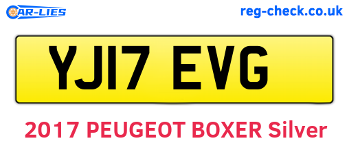 YJ17EVG are the vehicle registration plates.