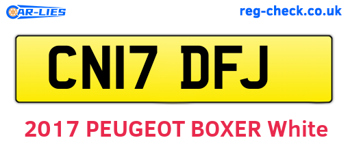 CN17DFJ are the vehicle registration plates.