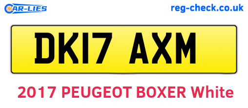 DK17AXM are the vehicle registration plates.