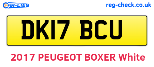 DK17BCU are the vehicle registration plates.
