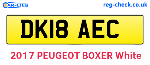 DK18AEC are the vehicle registration plates.