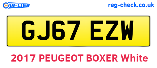 GJ67EZW are the vehicle registration plates.